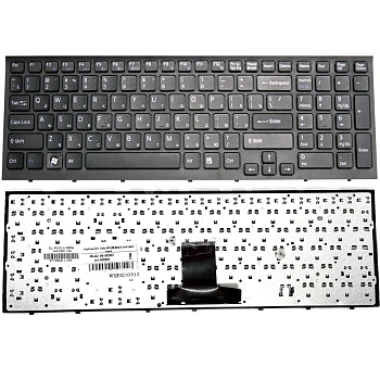 Клавиатура для ноутбука Sony Vaio VPC-EB, черная с черной рамкой